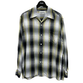【中古】WACKO MARIA　オンブレチェック オープンカラーシャツ グレー サイズ：M 【180524】（ワコマリア）