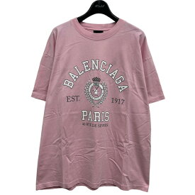 【中古】BALENCIAGA　プリントTシャツ ピンク サイズ：XL 【180524】（バレンシアガ）