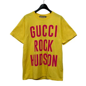 【中古】GUCCI　23AW Rock Hudson cotton T-shirt 615044 イエロー サイズ：XS 【190524】（グッチ）