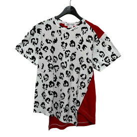 【中古】COMME des GARCONS COMME des GARCONS23SS Rosie McGuinness 切替Tシャツ RK-T010 ホワイト×レッド サイズ：X【価格見直し】