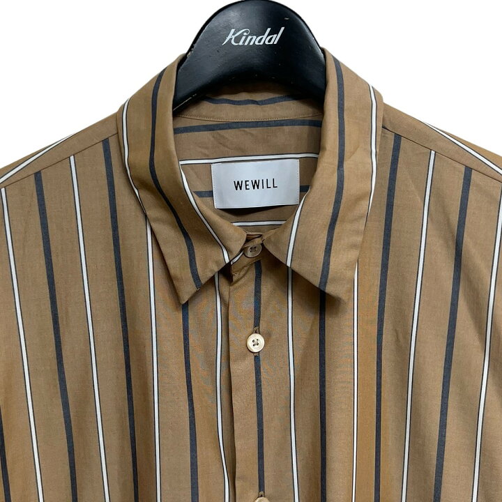 楽天市場】【中古】WEWILL オーバーサイズストライプシャツ ベージュ系 
