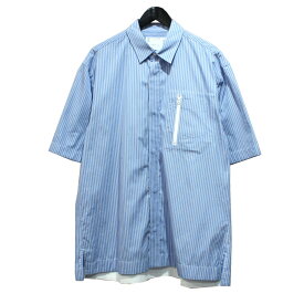 【中古】sacai　24SS Cotton Poplin Shirt コットン ポプリンシャツ ストライプ ブルー サイズ：2 【190524】（サカイ）