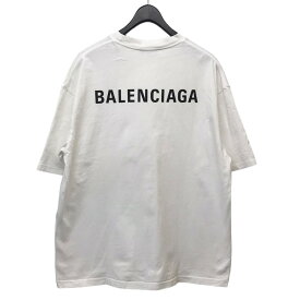 【中古】BALENCIAGA　ロゴTシャツ 612966 TIVG5 ホワイト サイズ：S 【190524】（バレンシアガ）