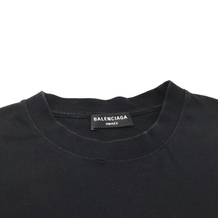 楽天市場】【中古】BALENCIAGA シグネチャーロゴダメージ加工Tシャツ 