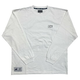 【中古】DESCENDANT　PORT ORGANIC COTTON LS ロゴ刺繍長袖Tシャツ／241ATDS-CSM17 ホワイト サイズ：2 【200524】（ディセンダント）
