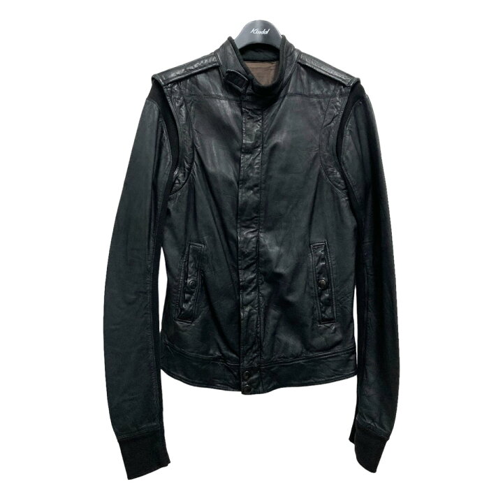 楽天市場】【中古】RICK OWENS ニット切替 レザージャケット RU 3772  