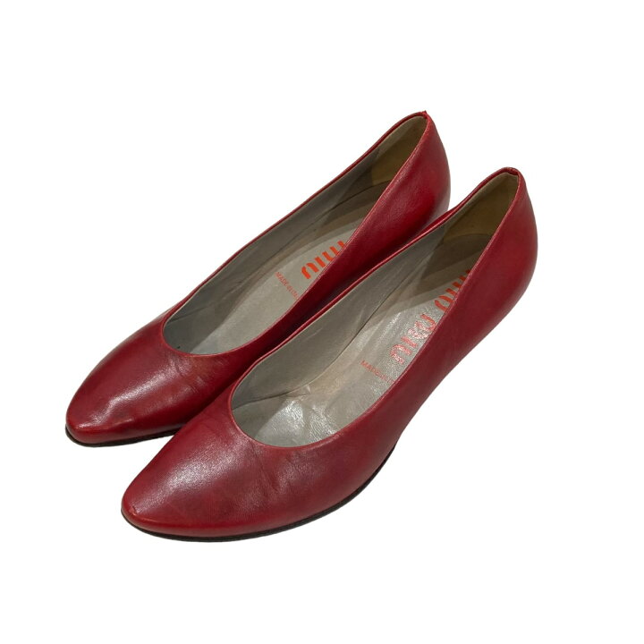 楽天市場】【中古】MIU MIUパンプス レッド サイズ：37【価格見直し 