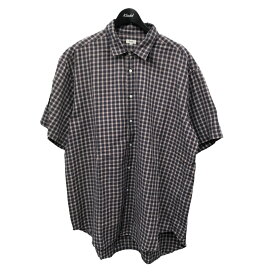 【中古】SCYE　Checked Cotton Linen shirts 半袖チェックシャツ 1122-31054 ネイビー×ピンク サイズ：40 【220524】（サイ）