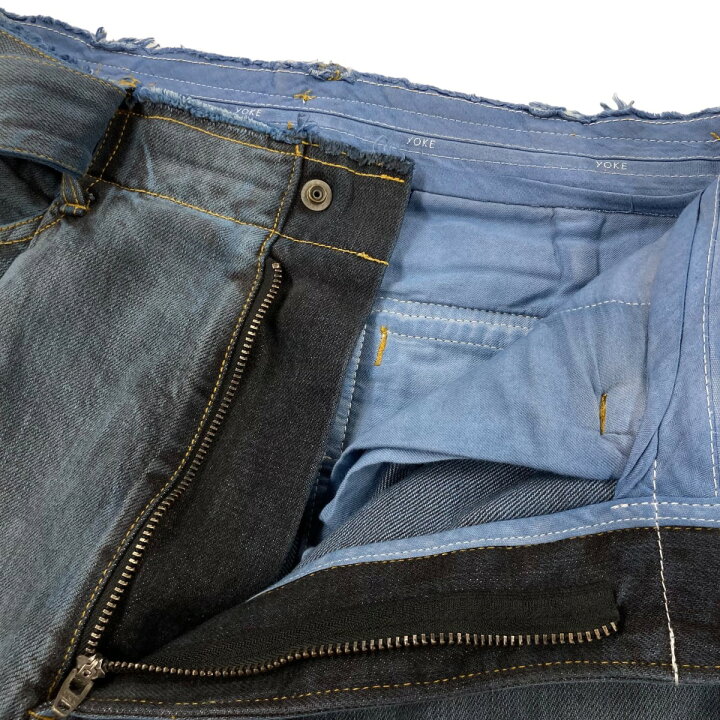楽天市場】【中古】YOKE24SS BELTED WIDE-LEGGED DENIM TROUSERS 