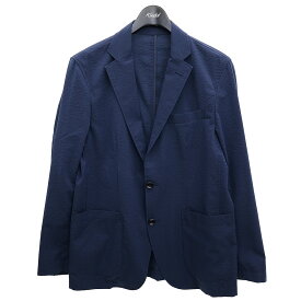 【中古】uniform experiment　COOL MAX SEERSUCKER 2 BUTTON JACKET シアサッカー2Bテーラードジャケット UE-170046 ネイビー サイズ：2 【220524】（ユニフォームエクスペリメント）