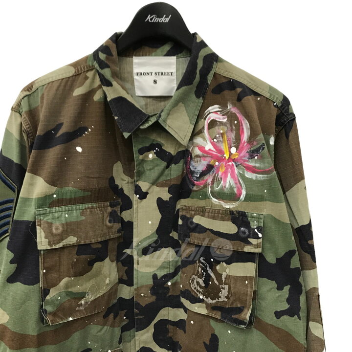 楽天市場】【中古】FRONT STREET 8ペイント加工ミリタリージャケット 
