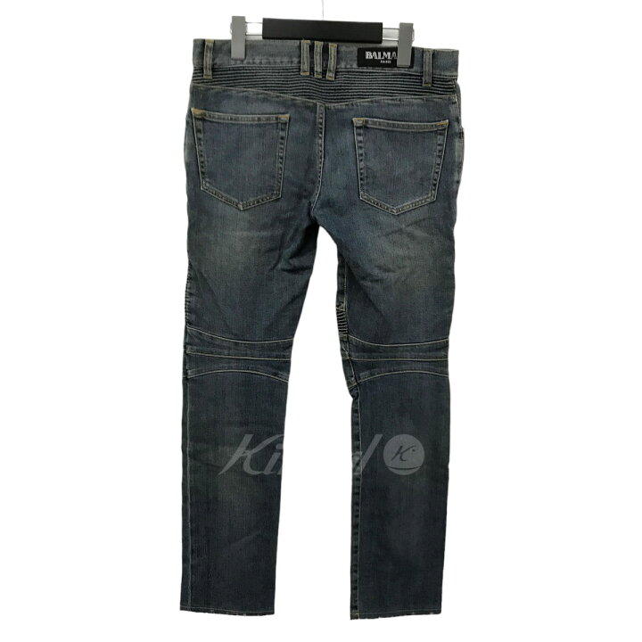 楽天市場】【中古】BALMAINストレッチデニムバイカーパンツ バイカー  