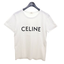 【中古】CELINE　ロゴプリントTシャツ 2X314916G ホワイト サイズ：M 【240524】（セリーヌ）