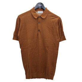 【中古】JOHN SMEDLEY　ハイゲージニットポロシャツ ブラウン サイズ：S 【240524】（ジョンスメドレー）
