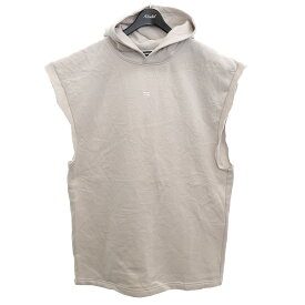 【中古】BALENCIAGA　Sleeveless Hoodie シワ加工ノースリーブパーカー JP57 2020 02526 ベージュ サイズ：XXS 【240524】（バレンシアガ）