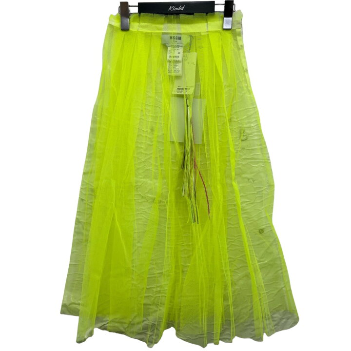 楽天市場】【中古】MSGM チュールシアースカート イエロー サイズ：40 