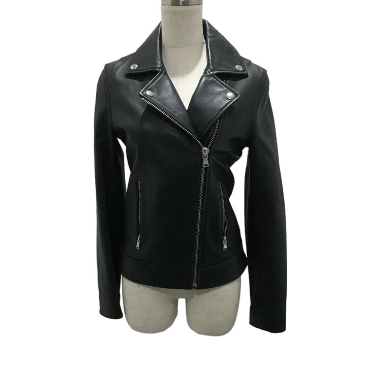 楽天市場】【中古】TARA JARMON レザーライダースジャケット ブラック  