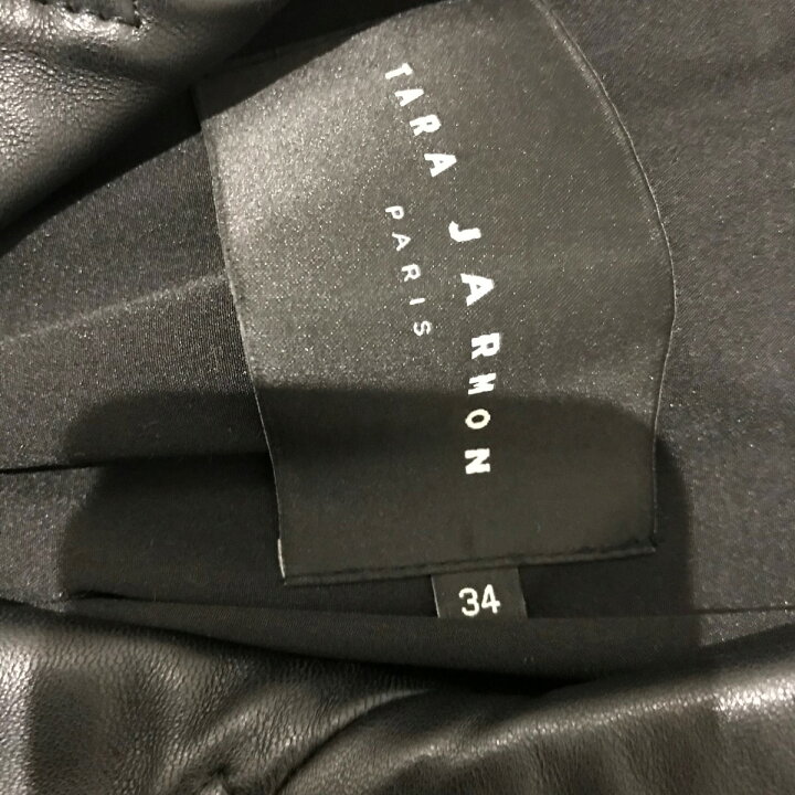 楽天市場】【中古】TARA JARMON レザーライダースジャケット ブラック  