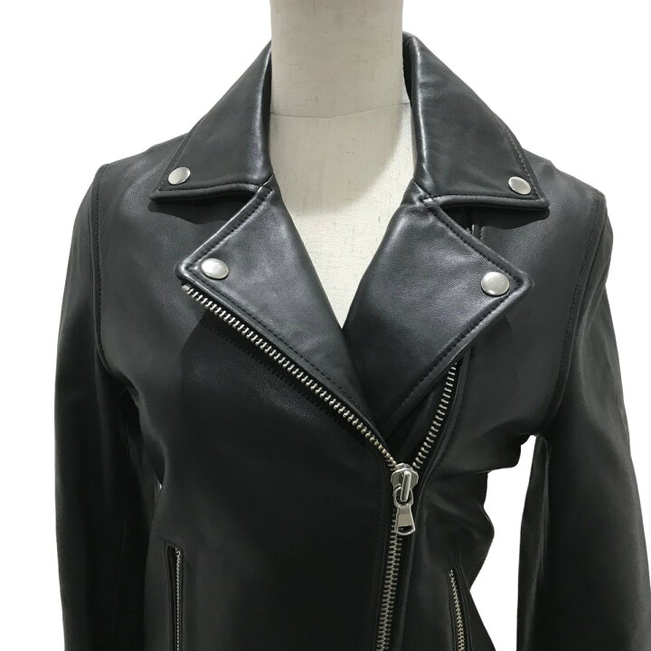 楽天市場】【中古】TARA JARMON レザーライダースジャケット ブラック  