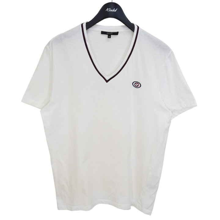 楽天市場】【中古】GUCCI シェリーラインVネックTシャツ ホワイト  