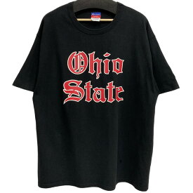 【中古】Champion　USA企画Ohio State University S／S LOGO TEEロゴTシャツ ブラック サイズ：L 【240524】（チャンピオン）
