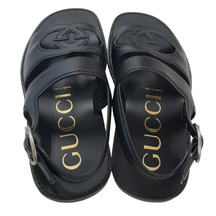 楽天市場】【中古】GUCCIインターロッキングGサンダル 723627 ブラック 