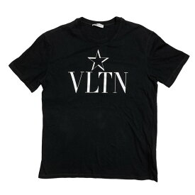 【中古】VALENTINO　スターロゴプリント半袖Tシャツ／TV3MG05P638 ブラック サイズ：XL 【250524】（ヴァレンチノ）