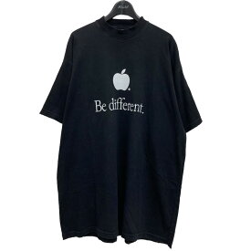 【中古】BALENCIAGA　2022AW Be different刺繍Tシャツ ブラック サイズ：1 【250524】（バレンシアガ）