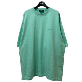 【中古】BALENCIAGA　Medium Fit T-Shirt ロゴ刺繍Tシャツ 612966 TLVB9 ミント サイズ：XL 【260524】（バレンシアガ）