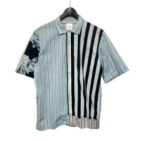 【中古】Paul Smith　コラージュパネルプリントオープンカラー半袖シャツ 103322 ブルー サイズ：M 【260524】（ポールスミス）