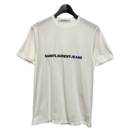 【中古】SAINTLAURENT JEANS　YD32-593　プリントTシャツ ホワイト サイズ：S 【260524】（サンローラン ジーンズ）