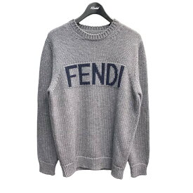 【中古】FENDI　Logo Intersia Knit セーター FZZ387 A3M3 グレー サイズ：48 【260524】（フェンディ）