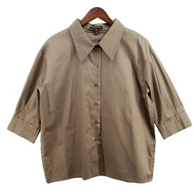 【中古】LOUIS VUITTON　袖 ビジュー 装飾 七分袖 シャツ ブラウン サイズ：38 【260524】（ルイヴィトン）