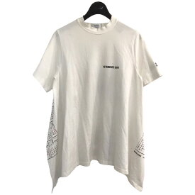 【中古】VETEMENTS　カットデザインプリントTシャツ WSS18TR2 ホワイト サイズ：S 【280524】（ヴェトモン）