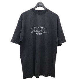 【中古】BALENCIAGA　22AW「XXXL Tee」刺繍Tシャツ 641675 TNVD8 フェードブラック サイズ：XS 【270524】（バレンシアガ）