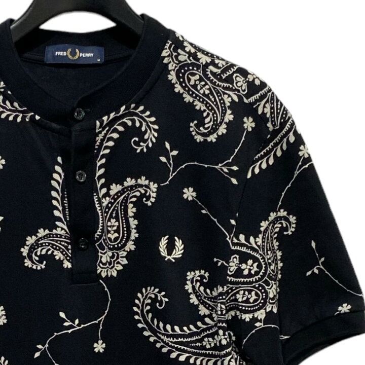 楽天市場】【中古】FRED PERRY ペイズリー柄 ヘンリーネックポロシャツ 