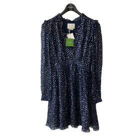 【中古】Kate Spade　night sky lurex dot mini dress ネイビー×シルバー サイズ：2 【280524】（ケイトスペード）