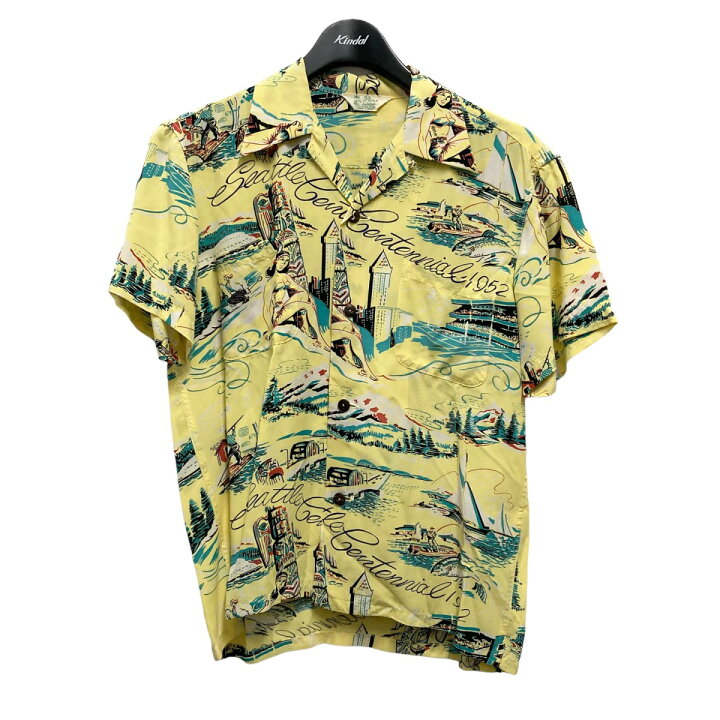 楽天市場】【中古】THE FLAT HEAD アロハシャツ イエロー サイズ：L 