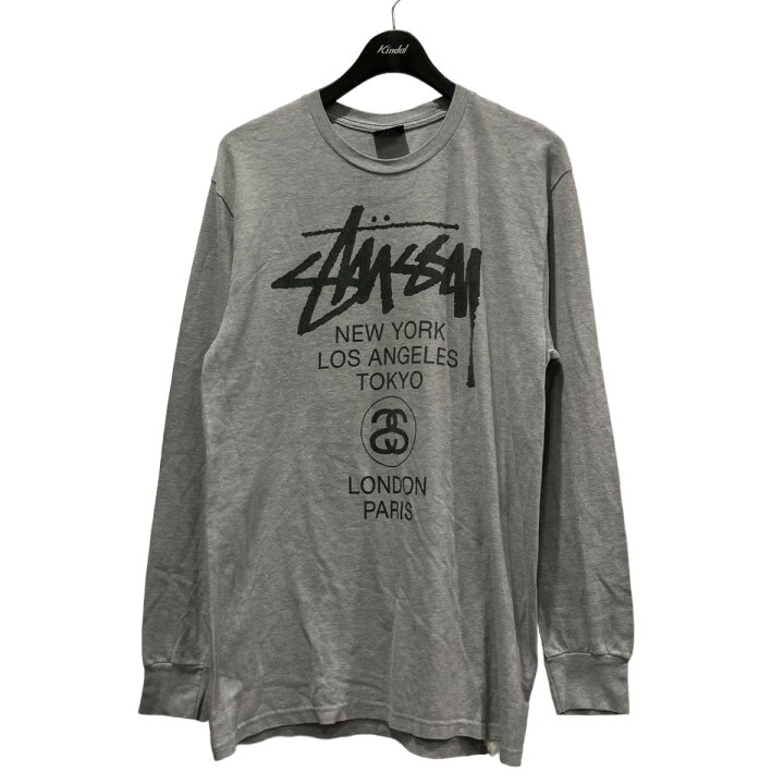 楽天市場】【中古】stussyプリントTシャツ World Tour LS Tee グレー 