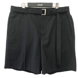 【中古】sacai　2024SS「Chalk Stripe Shorts」 チョークストライプショートパンツ 24 03345M ネイビー サイズ：- 【290524】（サカイ）