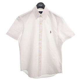 【中古】RALPH LAUREN　半袖ボタンダウンシャツ ホワイト サイズ：XS 【290524】（ラルフローレン）