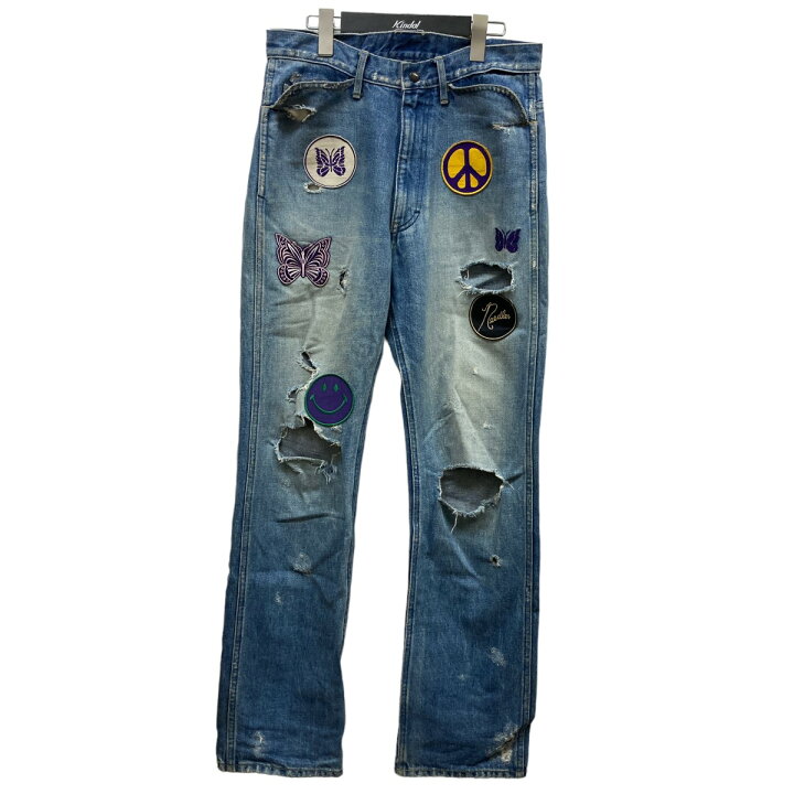 楽天市場】【中古】Needles ASSORTEDPATCHESSTRAIGHTJEAN-13oz C L 