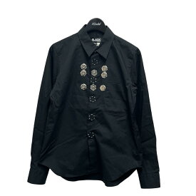 【中古】BLACK COMME des GARCONS　装飾ドレスシャツ 1R-B014 ブラック サイズ：XS 【010624】（ブラックコムデギャルソン）