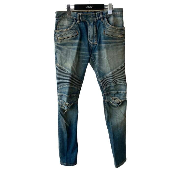 楽天市場】【中古】BALMAIN クラッシュ バイカーデニムパンツ デニム  