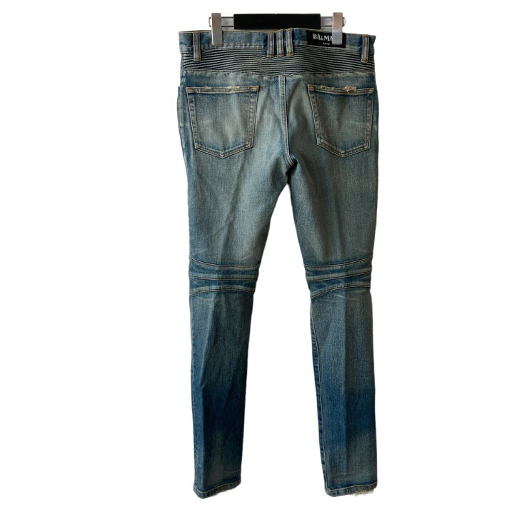 楽天市場】【中古】BALMAIN クラッシュ バイカーデニムパンツ デニム 