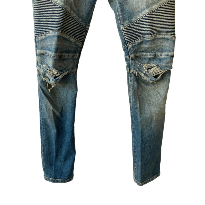 楽天市場】【中古】BALMAIN クラッシュ バイカーデニムパンツ デニム 