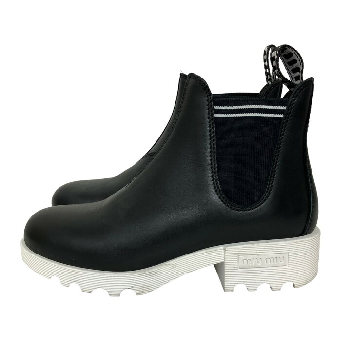楽天市場】【中古】MIU MIU サイドゴアブーツ ブラック サイズ：35 1/2 