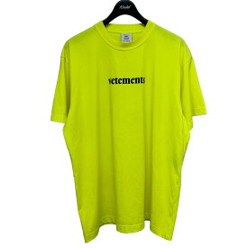 【中古】VETEMENTS　20SS Logo Tee ロゴプリントバーコードパッチTシャツ SS20TR304 FLUO YELLOW(ネオンイエロー) サイズ：M 【040624】（ヴェトモン）
