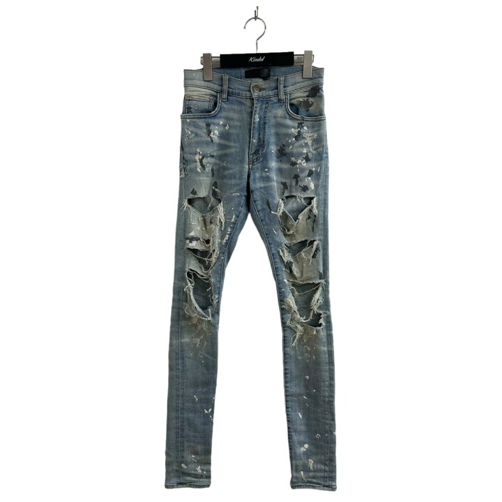 楽天市場】【中古】AMIRI ダメージ加工ペイントスキニーデニムパンツ 