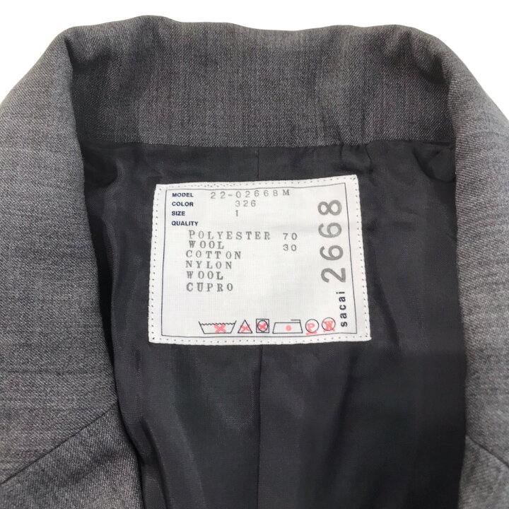 楽天市場】【中古】sacai 22SS Suiting Mix 3B Jacket スーチン 